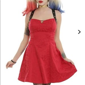 Suicide Squad Red Dress w/ Vegan Leather Trim